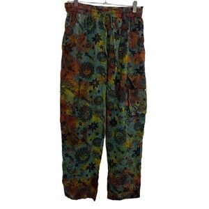Rhea Cargo Pants Womens Small Tie Dye Moon Stars Hippie Boho Space Cotton Nepal